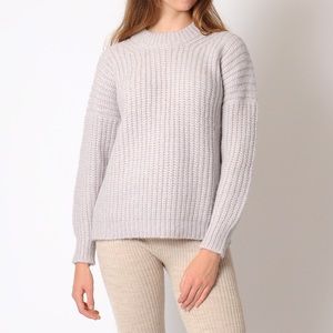 Fisherman Knit Alpaca Sweater in Lavender